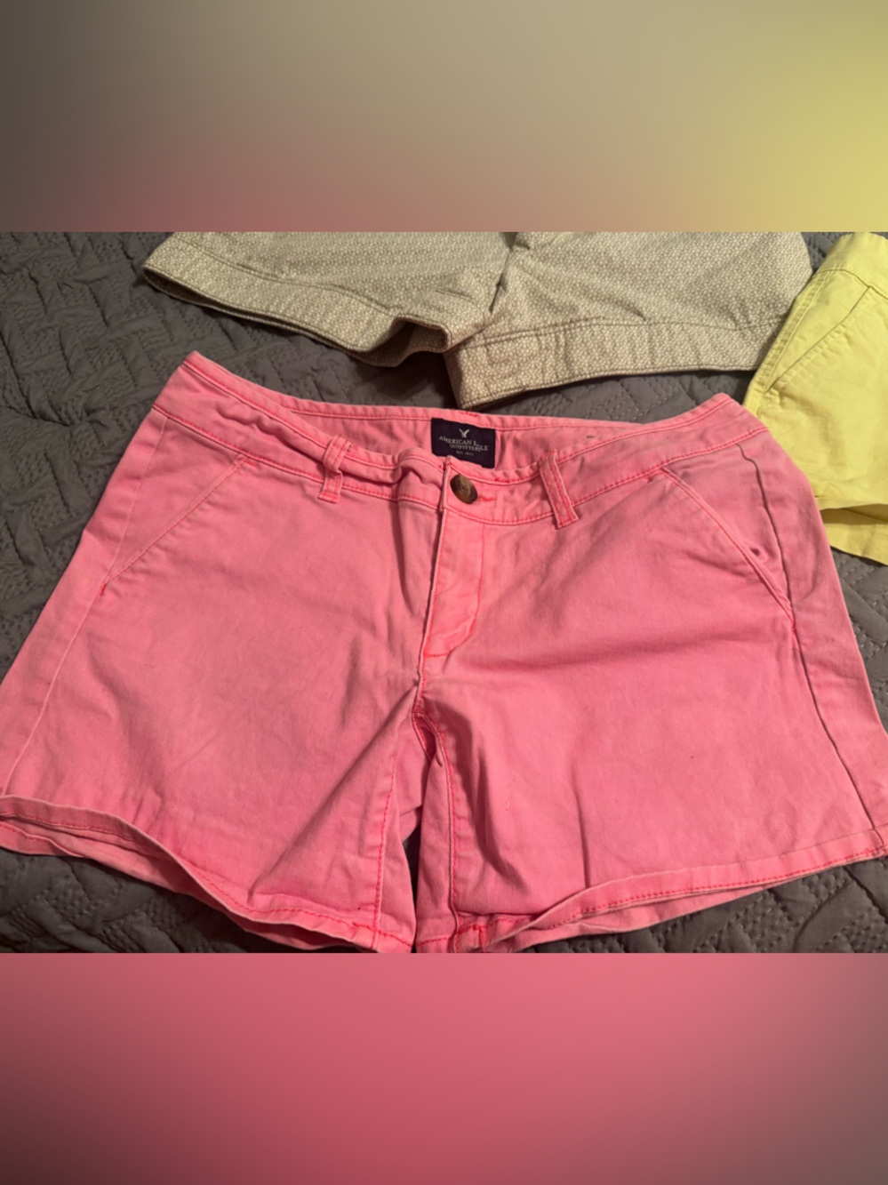 American Eagle Outfitters Coral Pink High-Waist Shorts
